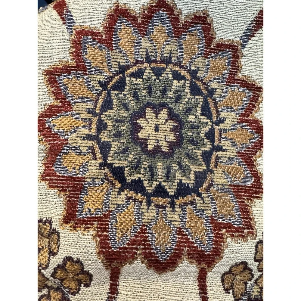 VTG Croscill Floral Jacobean Cord‎ Trim Damask Chenille King Pillow Sham Zip Off